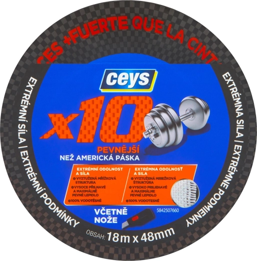 Universal extremely strong tape 48 mm × 18 m CEYS PROFI x10