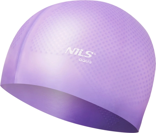 NILS Aqua NQC Dots Silicone Swim Cap purple