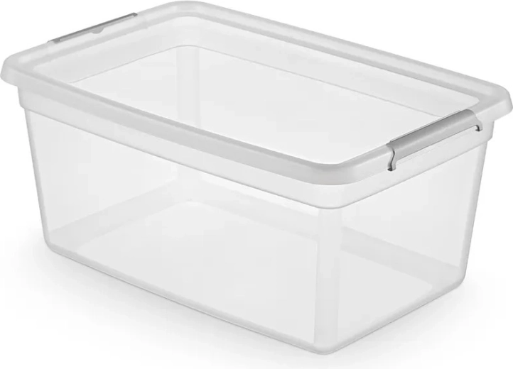 Basestore кутия за съхранение с капак и клипсове 40 л (58 × 39 × 25 см)