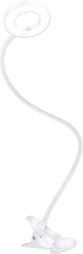 Solight LED dimmable desk lamp with clip, white, 300 lm, with adjustable light color temperature, USB