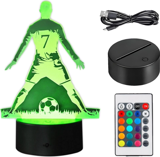 LED night light with football player and 3D effect