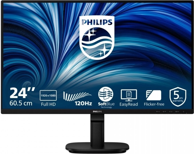 Монитор 23,8" IPS 120 Hz с HDMI, DisplayPort, VGA и високоговорители