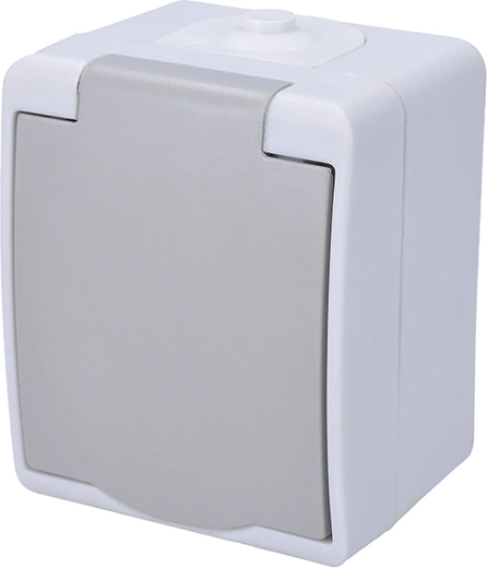 Solight outdoor socket for damp areas IP54 grey - 1 piece