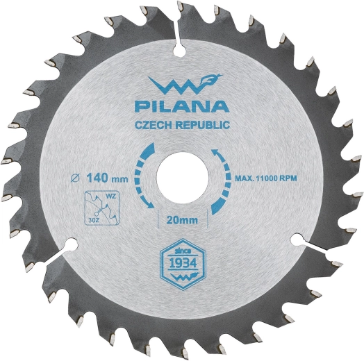 Циркулярен диск PILANA 140 мм, 30 зъба, SK WZ, отвор 20 мм