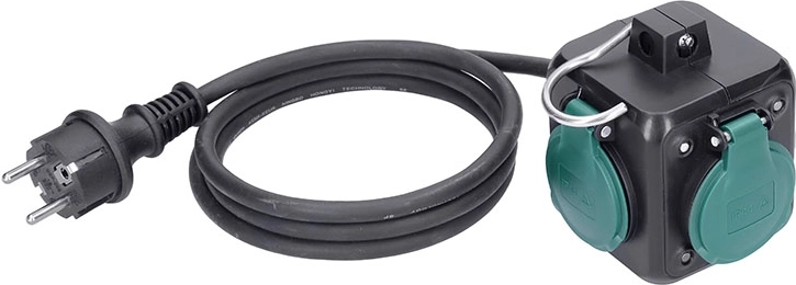 Solight cube-shaped extension cord 3 m, 3 sockets, IP44 - 1 piece