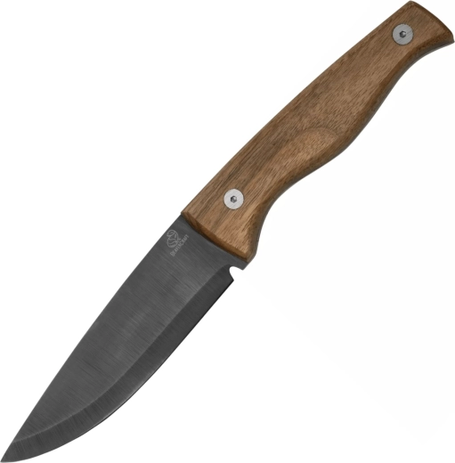 BeaverCraft BSH3 bushcraft нож с оксидирано (blueing) острие от въглеродна стомана, орехова дръжка и кожена кания