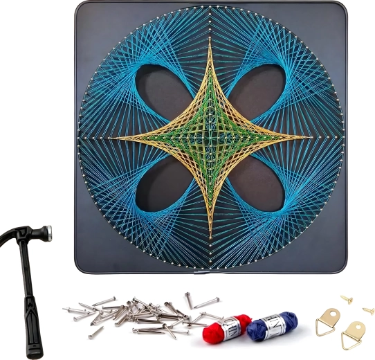 Creative String Art Kit – Geometric Circle 40 × 40 cm