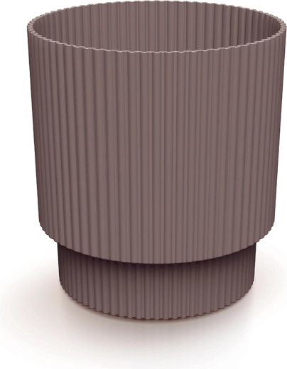 Plastic flower pot with ribbing marsala 19.5 cm MILLY