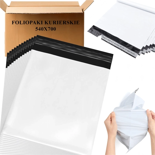 White postal poly mailers XXL 540 × 700 mm, pack of 50
