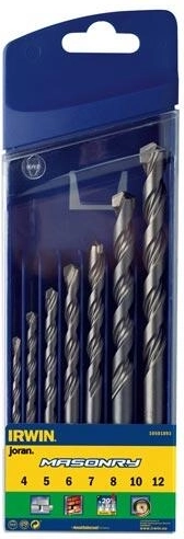 Комплект свредла за зидария IRWIN Masonry 4–12 mm, 7 части