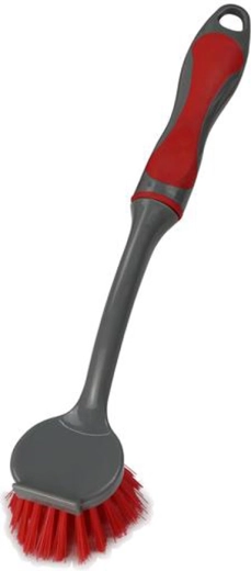 TORO Round Dish Brush, Gray-Red