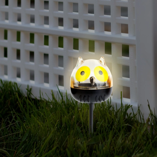 Solar LED owl lamp with cool white light - 1 piece