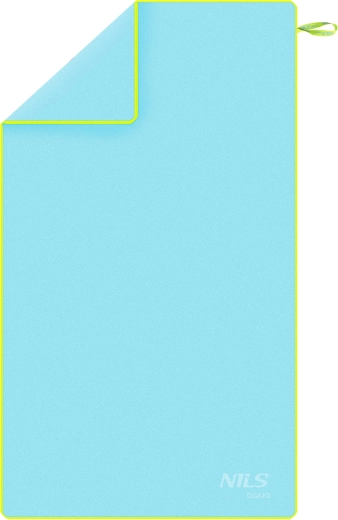 Fast-drying microfiber towel NILS aqua, light blue/green, 180 × 100 cm