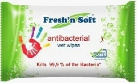 Fresh 'n soft antibacterial wet hand wipes 60 pcs