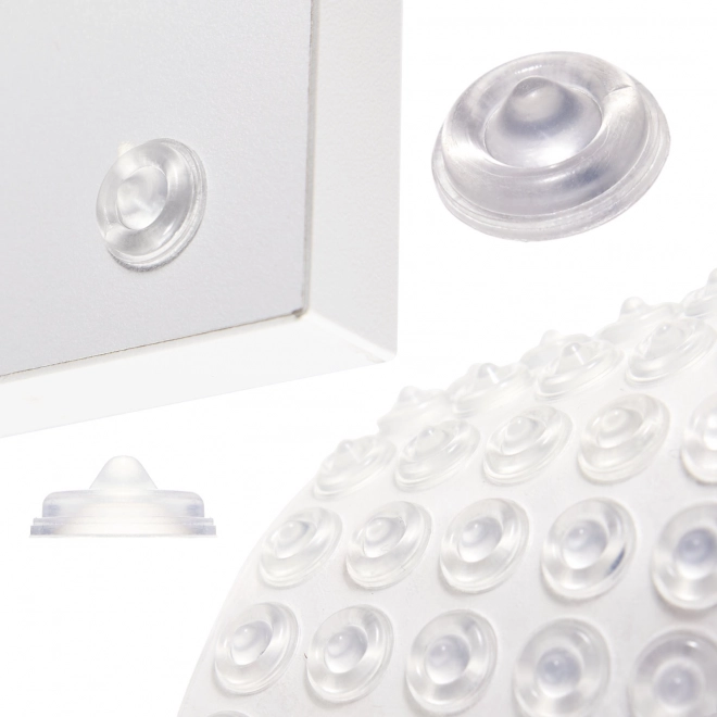 Self-adhesive silicone bumpers 13 mm – clear, 50 pcs