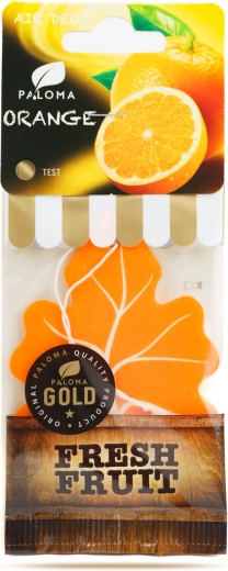 Paloma Gold Fresh Fruit Orange Hanging Car Air Freshener