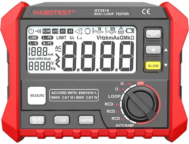 Цифров тестер за съпротивление и RCD Habotest HT5910
