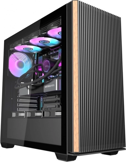 Компютърна кутия Darkflash DS900WS черна с панорамно стъкло и 4 ARGB вентилатора