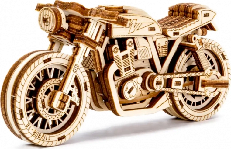 Дървен 3D пъзел мотоциклет Café Racer – WOODEN CITY (85 части)