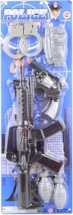 Police set with submachine gun for kids