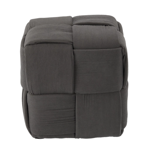 Knitted Cube Ottoman 34 × 34 × 34 cm, Dark Gray