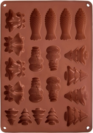 Silicone mold for cookies and pralines, brown 34 × 24.5 × 1 cm