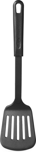 Blackline spatula made of PBT thermoplastic with holes, 32 cm