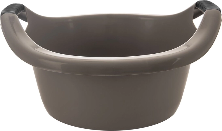 Plastic wash tub with handles, 30 l, grey