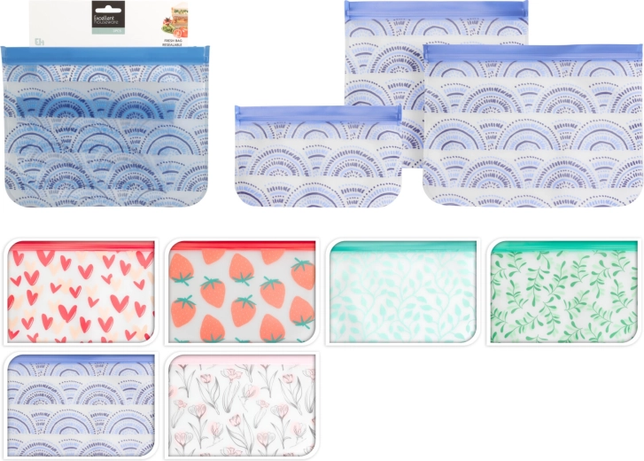 Set of Resealable Transparent Bags (3 pcs)