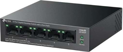 5-портов Gigabit настолен суич PoE+
