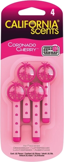 Ароматни пръчици за вентилация California Scents Coronado Cherry, 4 бр.