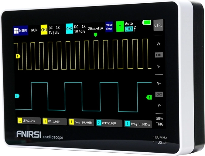 Fnirsi 1013D преносим 7" цифров осцилоскоп 100 MHz, 1 GSa/s