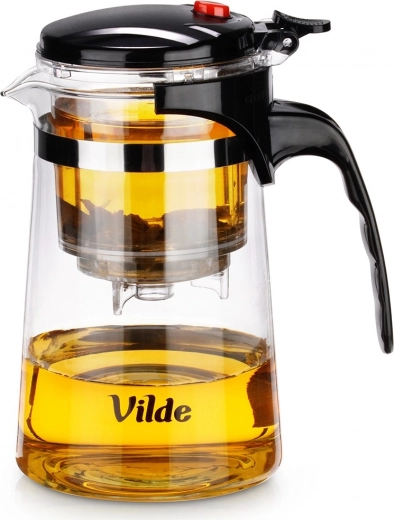 Glass teapot with dispensing French press infuser 680 ml Vilde