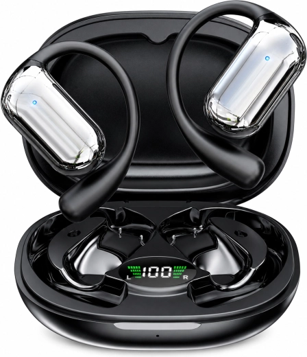 Charging case with a clear LED display