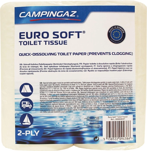Тоалетна хартия EURO SOFT за химически тоалетни, 4 ролки