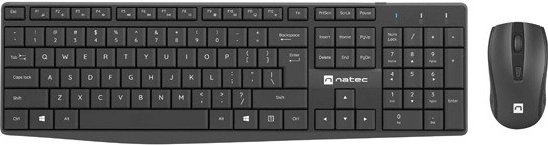 Wireless Keyboard and Mouse Set Natec Squid Black