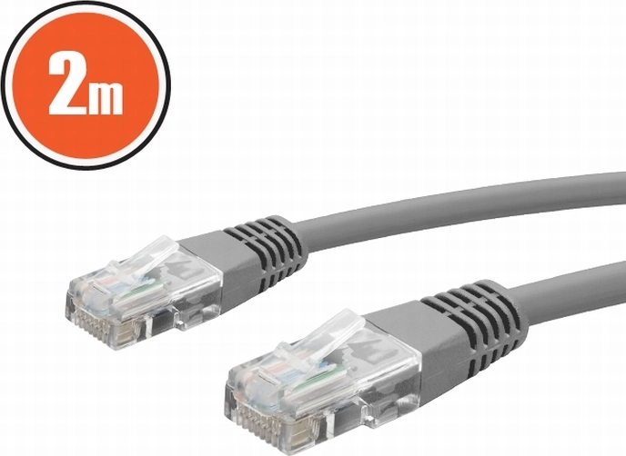 Мрежов пач кабел CAT5e UTP 2 м, сив