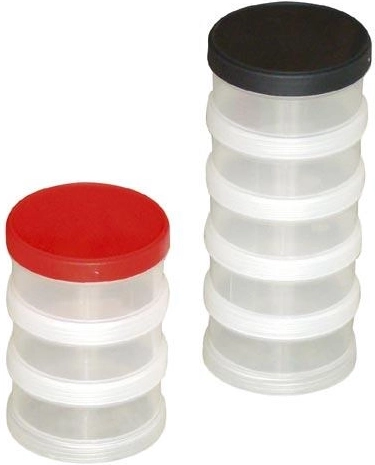 Round screw-top organizer, 5 sections