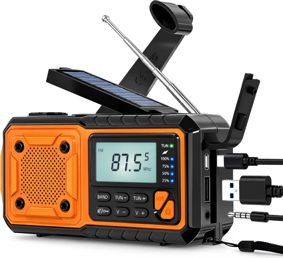 Renew Force Emergency Solar Radio with Power Bank and Dynamo