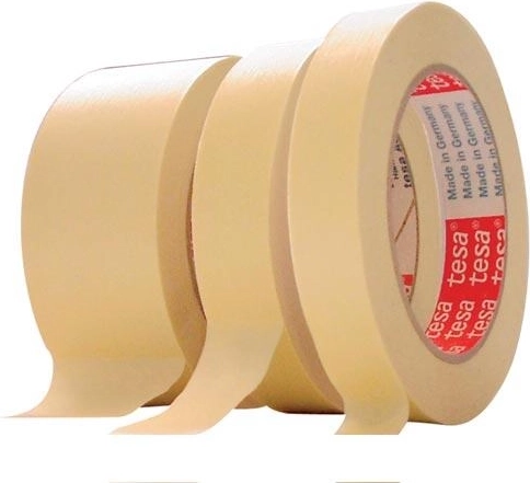 Крепирана маскираща лента 30 мм × 50 м жълта Tesa