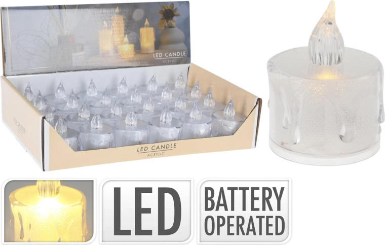 LED tealight candle white 3.6 × 5 cm with batteries