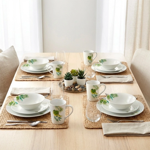 A tropical design that brightens the table