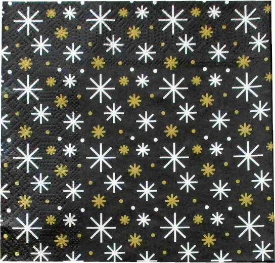 Коледни салфетки със снежинки 33 × 33 см, 3-пластови – 1 брой