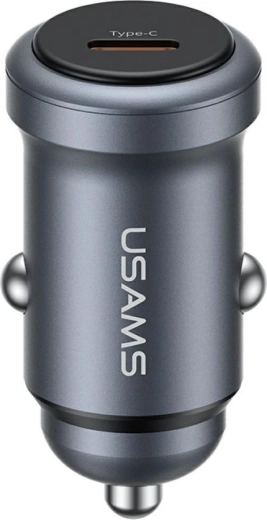 USAMS алуминиево зарядно за кола USB-C PD 30 W