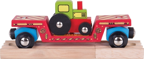 Bigjigs Rail вагонче с трактор и две релси