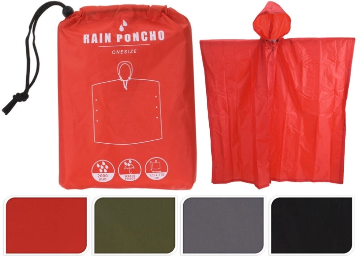 Adult PET poncho raincoat, mix of colors