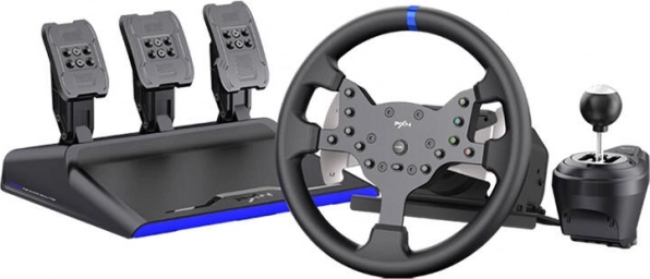 Геймърски волан PXN V99 с 3 педала и скоростен лост (PC, PS3, PS4, Xbox One, Switch)