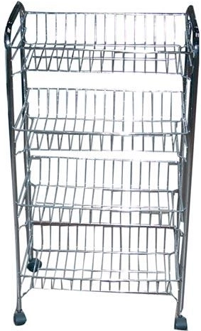 BRILLY Bathroom Trolley with 3 Baskets, Chrome, 46 × 28 × 60 cm