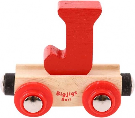 Bigjigs Rail вагонче за дървена влакова писта – буква J