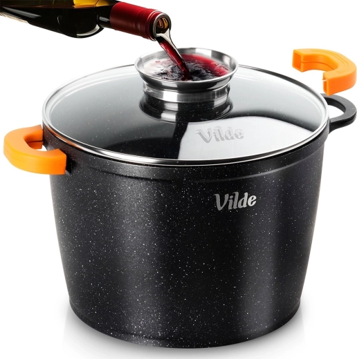 Гранитна тенджера със стъклен капак TERRUNA AROMA 24 cm, 6,7 l